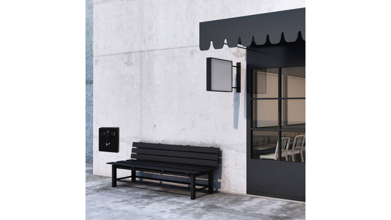 Asbak BRASQ wand 32x26cm zwart
