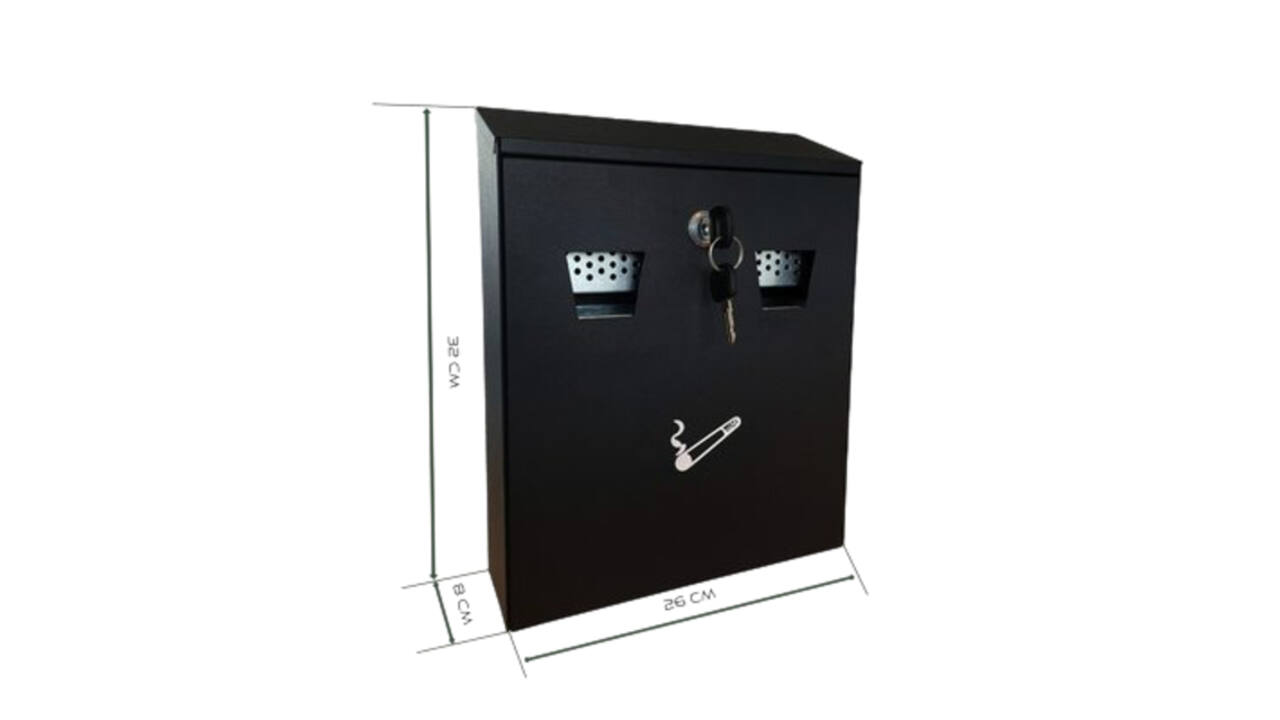 Asbak BRASQ wand 32x26cm zwart