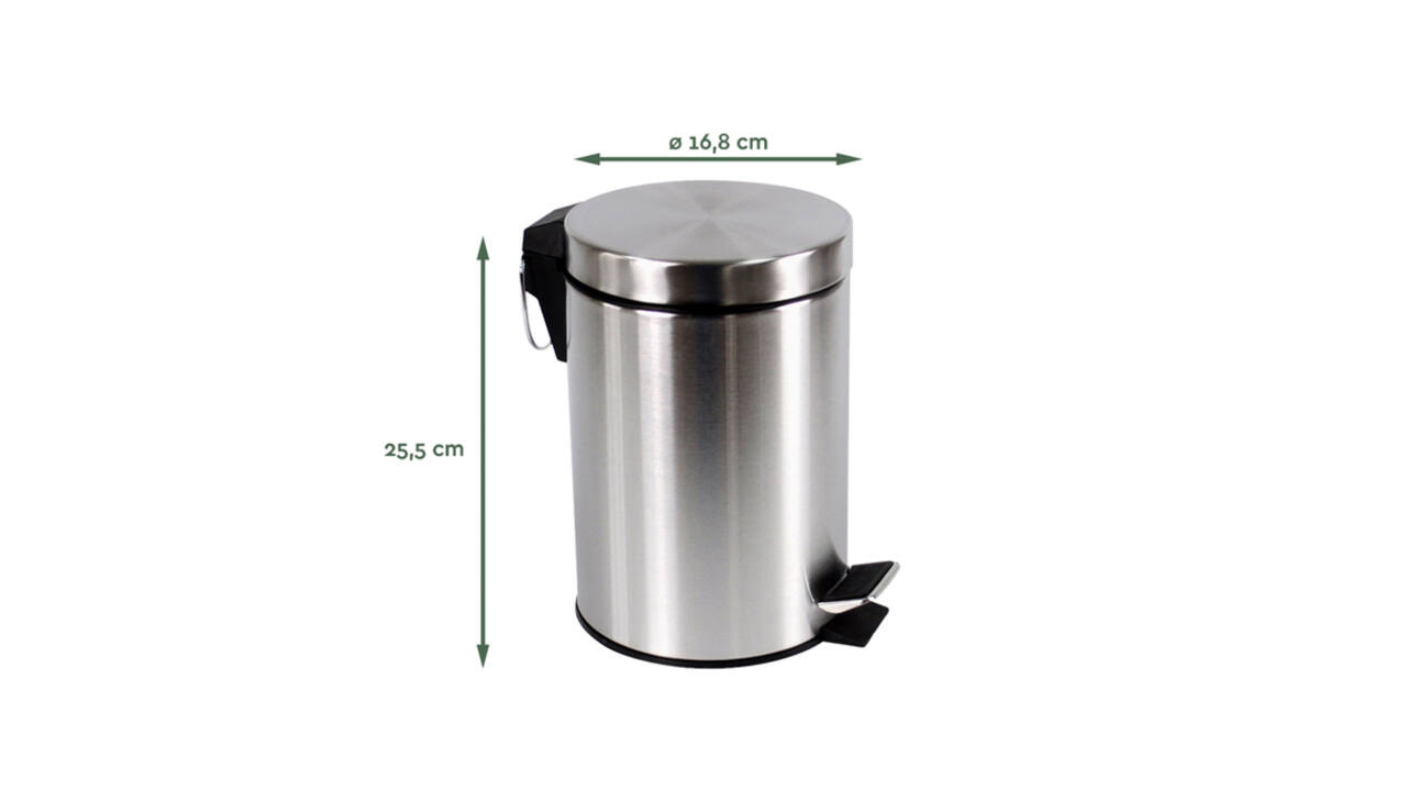 Pedaalemmer BRASQ 3 liter rvs