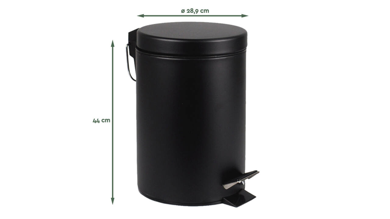 Pedaalemmer BRASQ 20 liter zwart