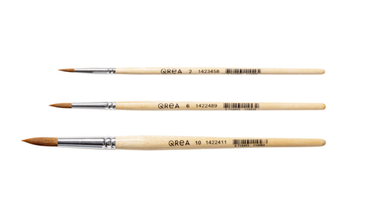 Penseel Qrea synthetisch haar set à 3 breedtes