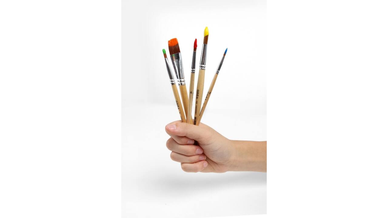 Penseel Qrea synthetisch haar set à 3 breedtes
