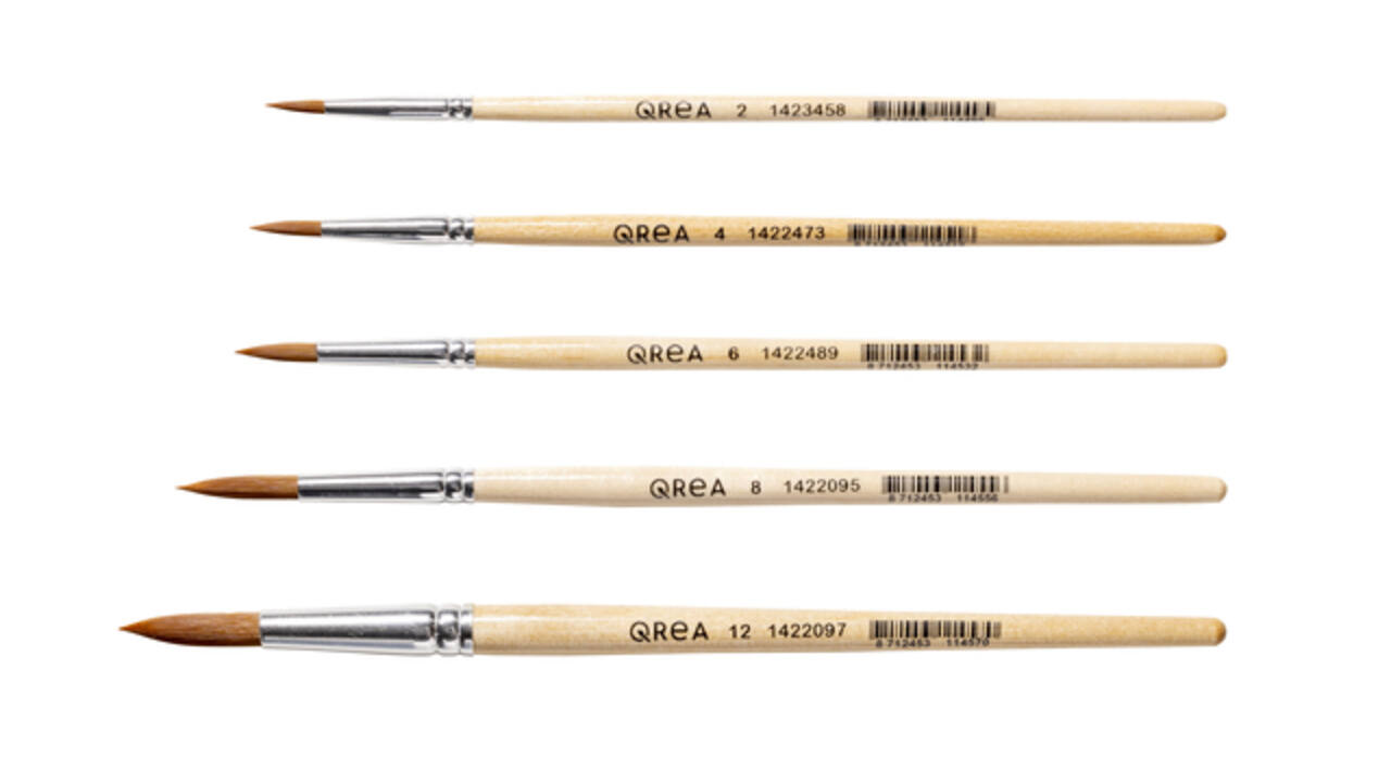 Penseel Qrea synthetisch haar set à 5 breedtes