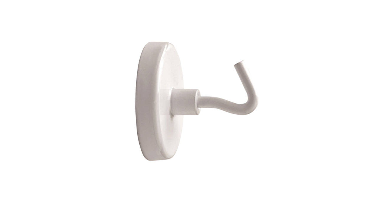 Magneet met haak MAUL 36mm trekkracht 6kg wit 5 stuks