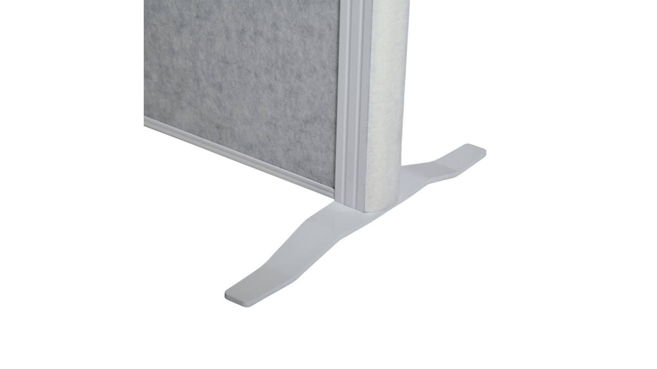 Scheidingswand MAUL akoestiek lichtgrijs/whiteboard voet