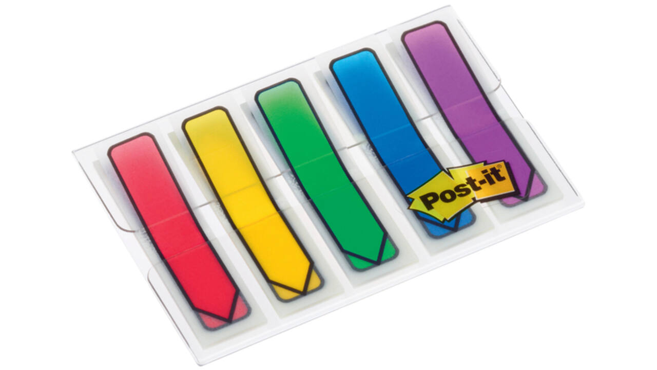 Indextabs 3M Post-it 684 12x43mm pijlvorm assorti 100 stuks
