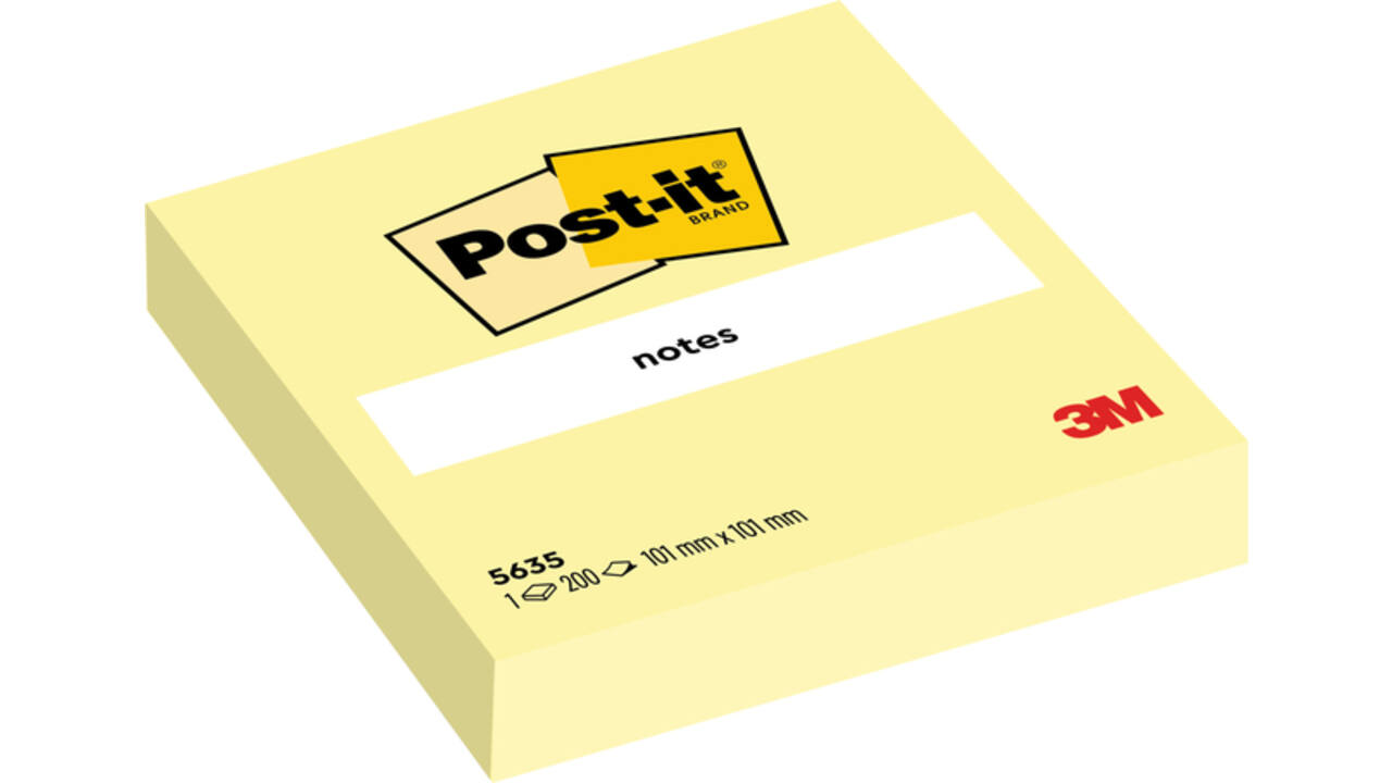 Memoblok 3M Post-it 563 101x101mm geel 200 vel