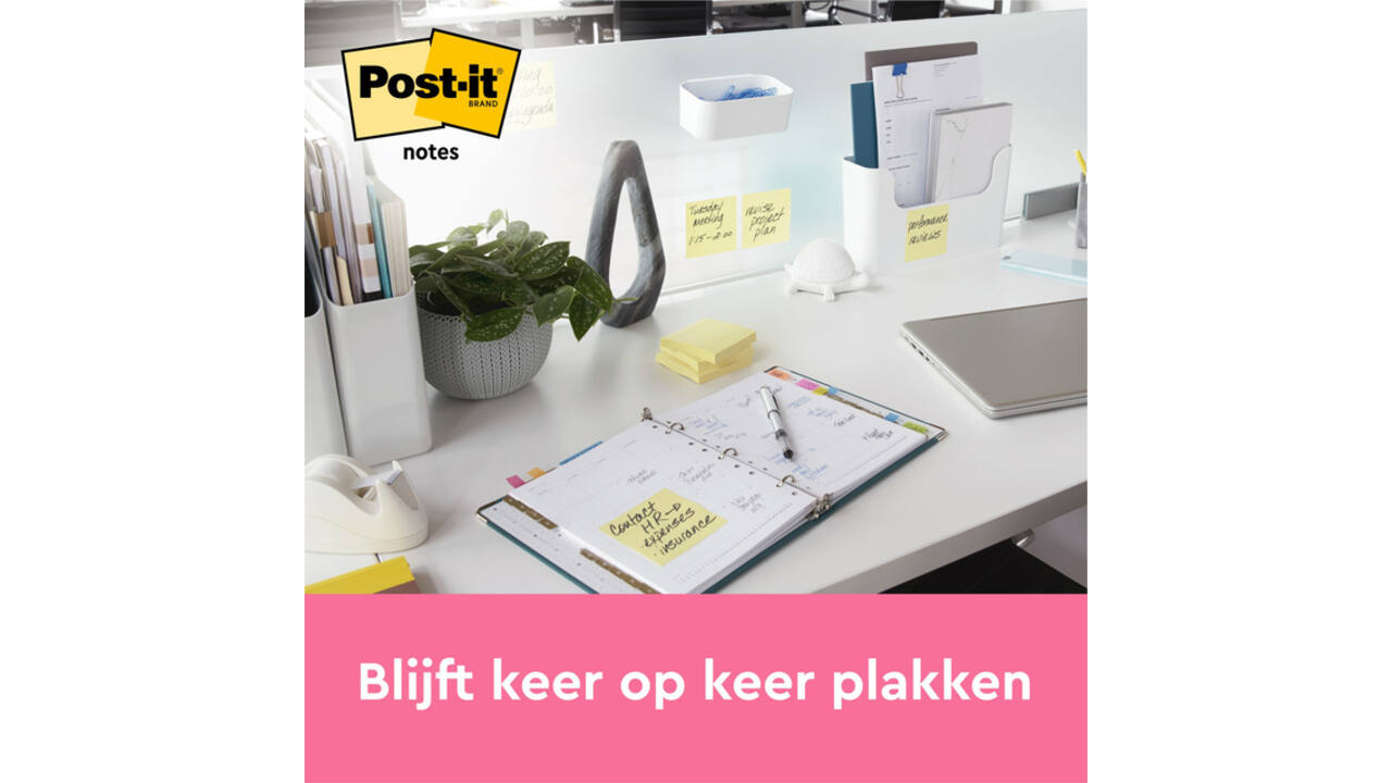 Memoblok 3M Post-it 563 101x101mm geel 200 vel