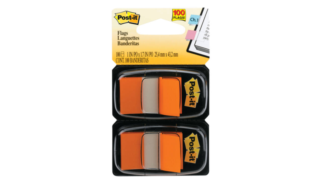 Indextabs 3M Post-it 680 25.4x43.2mm duopack oranje 100 vel
