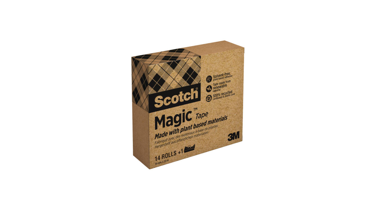 Plakband Scotch Magic 810 19mmx33m transparant 14 rollen + plakbandhouder zwart