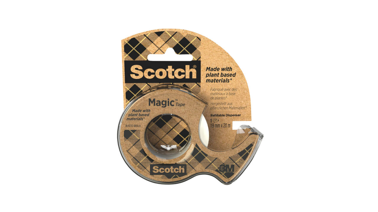 Plakband Scotch Magic 919 19mmx20m transparant + gerecyclede afroller