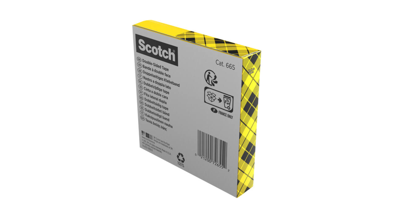 Plakband Scotch Magic 665 19mmx33m dubbelzijdig
