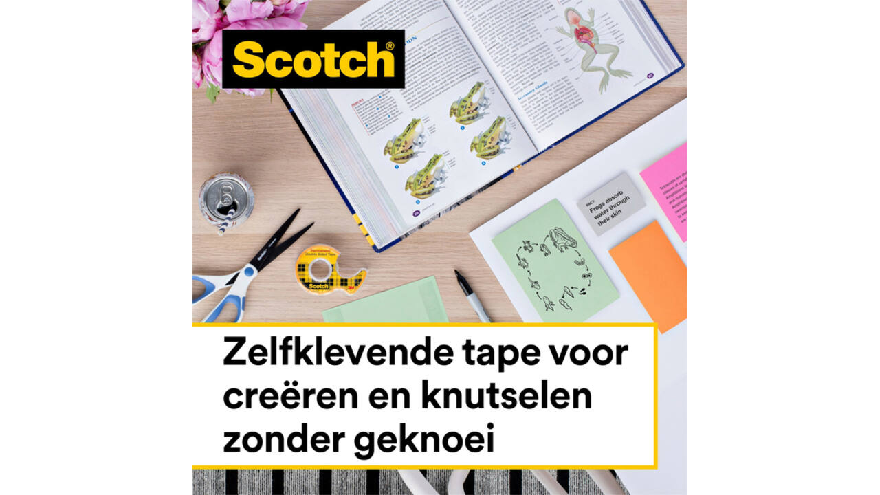 Plakband Scotch Magic 665 19mmx33m dubbelzijdig