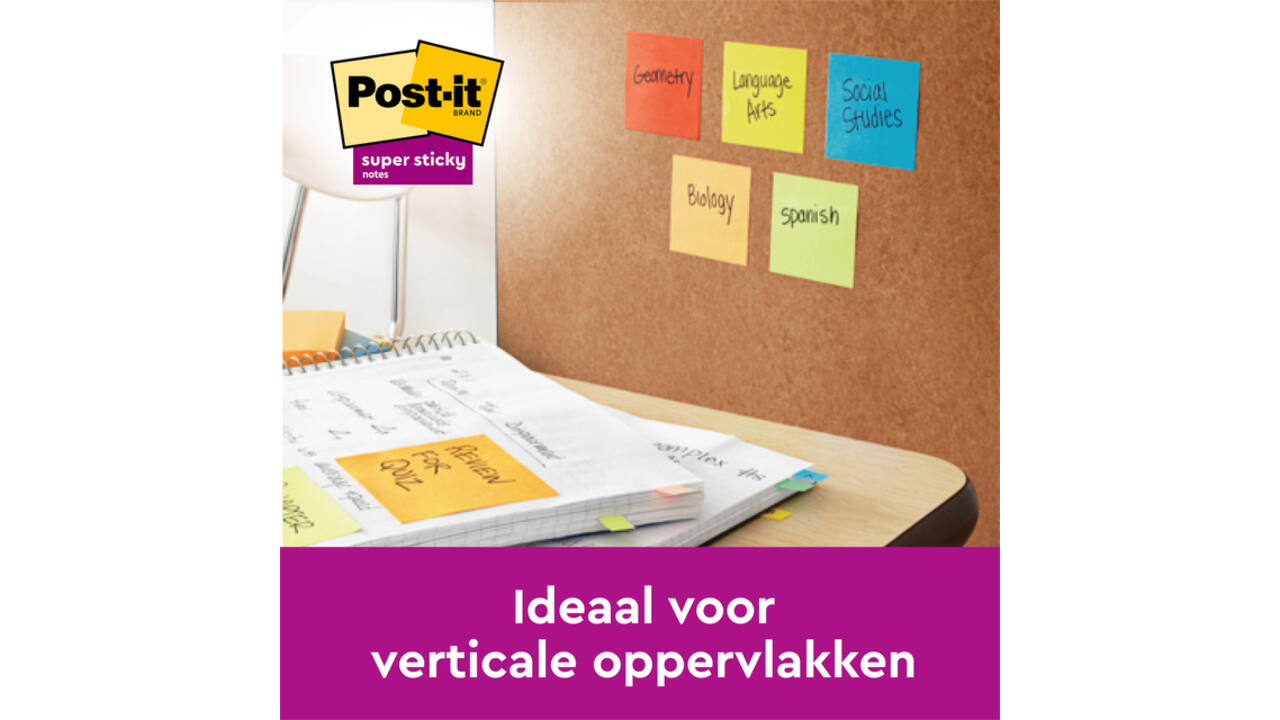 Memoblok 3M Post-it Z-Note R330 Super Sticky 76x76mm assorti kleur 20 + 4 gratis
