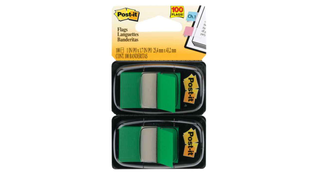 Indextabs 3M Post-it 680 25.4x43.2mm duopack groen 100 vel