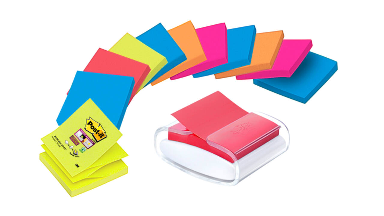 Memoblokdispenser 3M tbv Post-it Z-Note 76x76mm transparant + 12 blok Z-notes