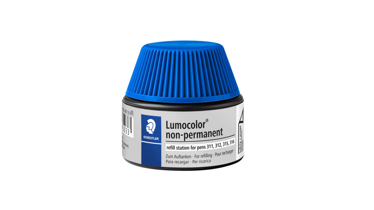 Viltstiftvulling Staedtler Lumocolor non-permanent 15ml blauw