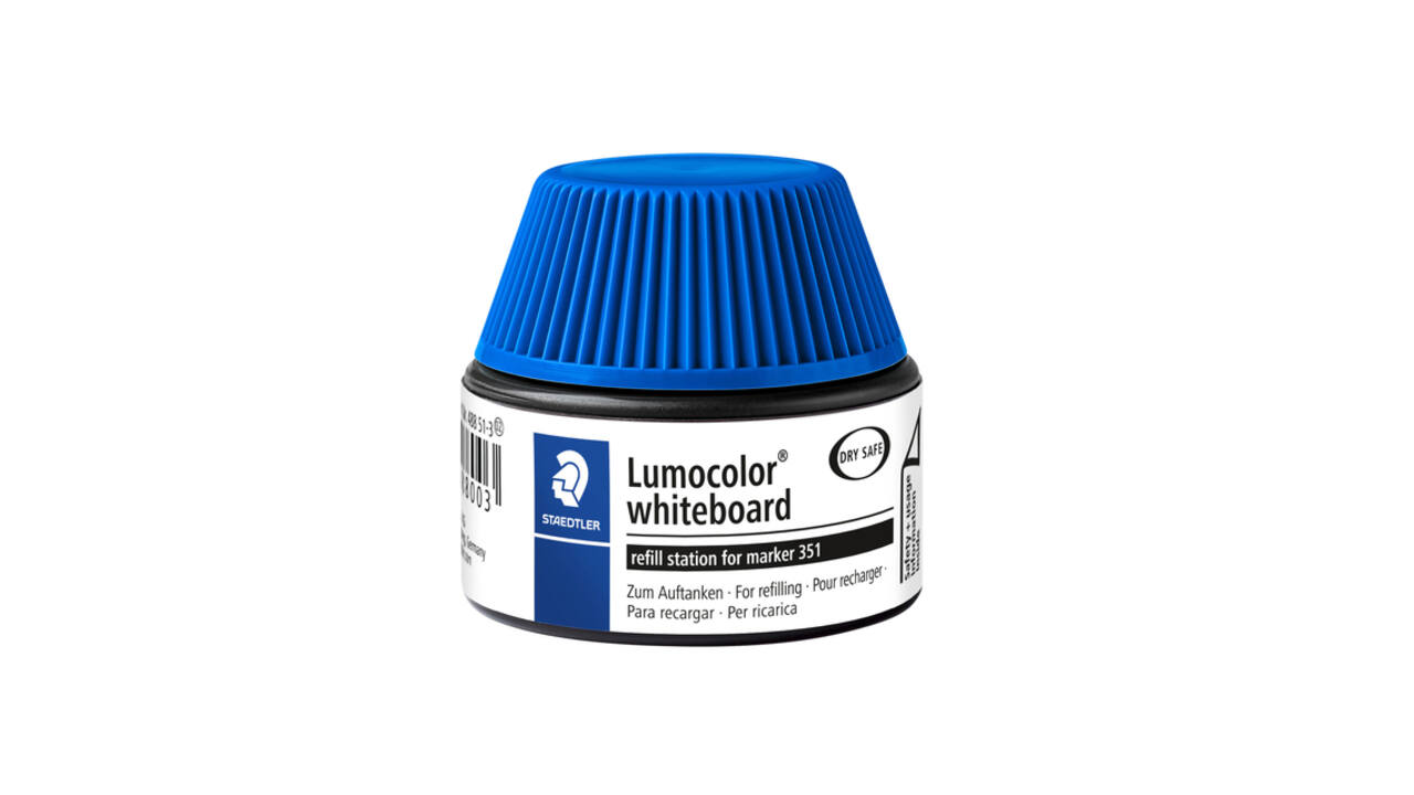 Viltstiftvulling Staedtler Lumocolor whiteboard 30ml blauw