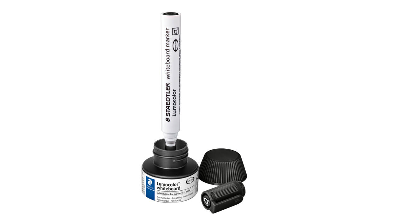 Viltstiftvulling Staedtler Lumocolor whiteboard 30ml zwart