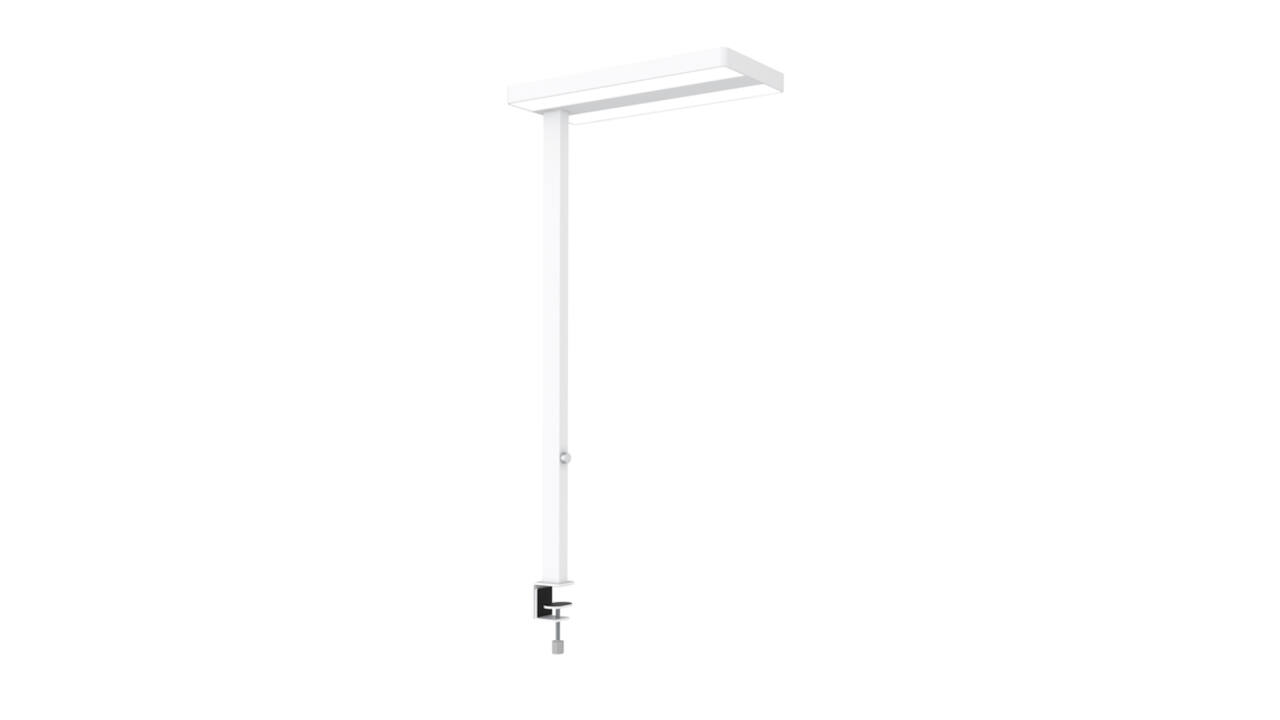 Werkplek tafelklem MAUL Javal LED dimbaar hg 120cm wit