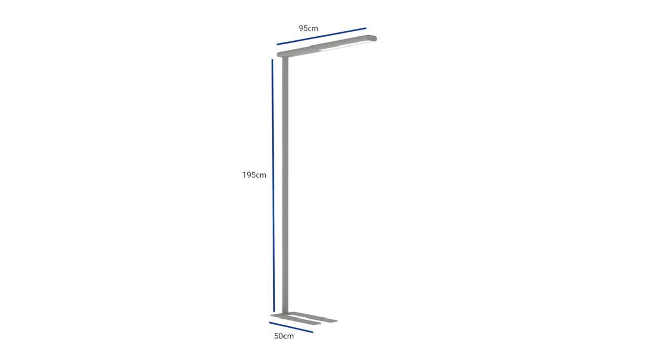 Vloerlamp MAUL Jet LED dimbaar hg 195 cm zilver