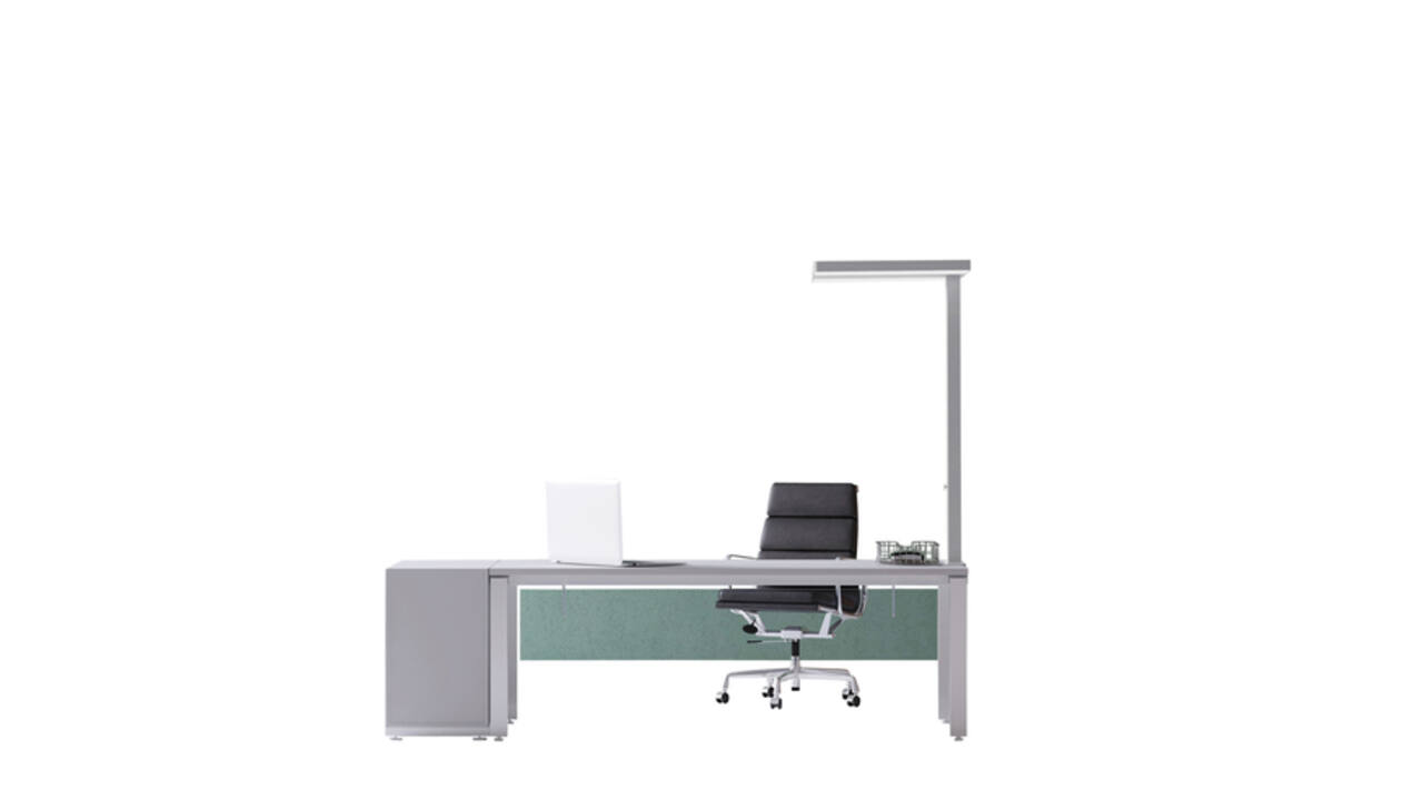 Werkplek tafelklem MAUL Javal LED dimbaar hg 120cm zilver