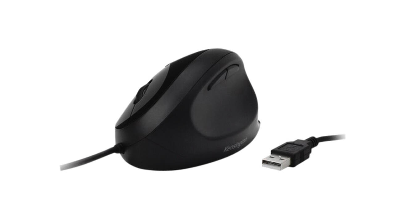 Muis Kensington pro fit ergo bedraad zwart
