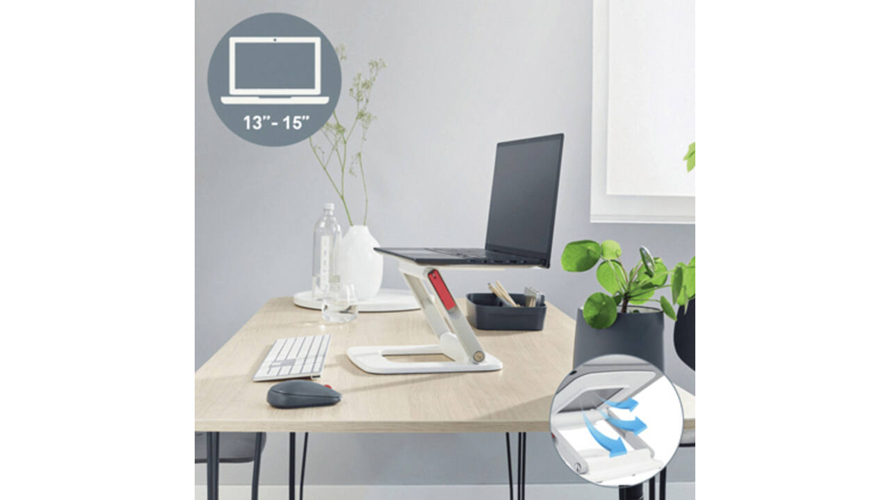 Laptopstandaard Leitz Ergo verstelbare multihoek wit