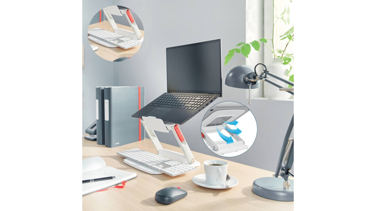 Laptopstandaard Leitz Ergo verstelbare multihoek wit
