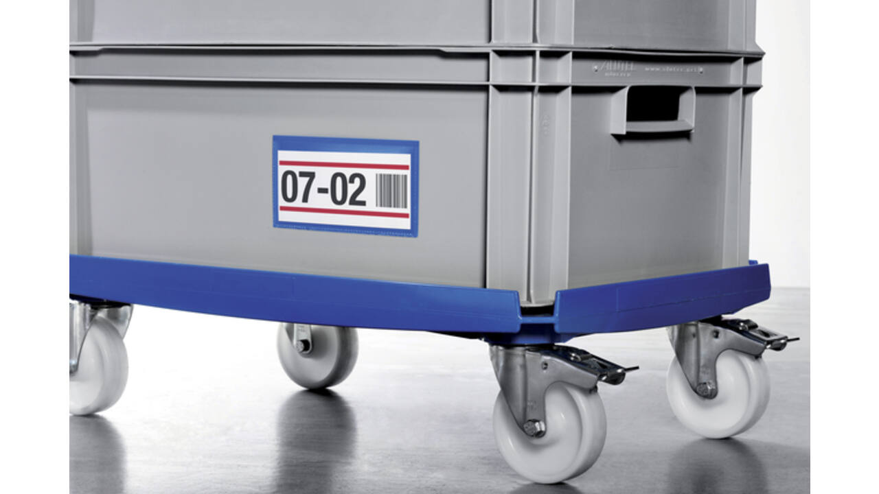 Documenthoes Durable zelfklevend 150x67mm blauw 50 stuks