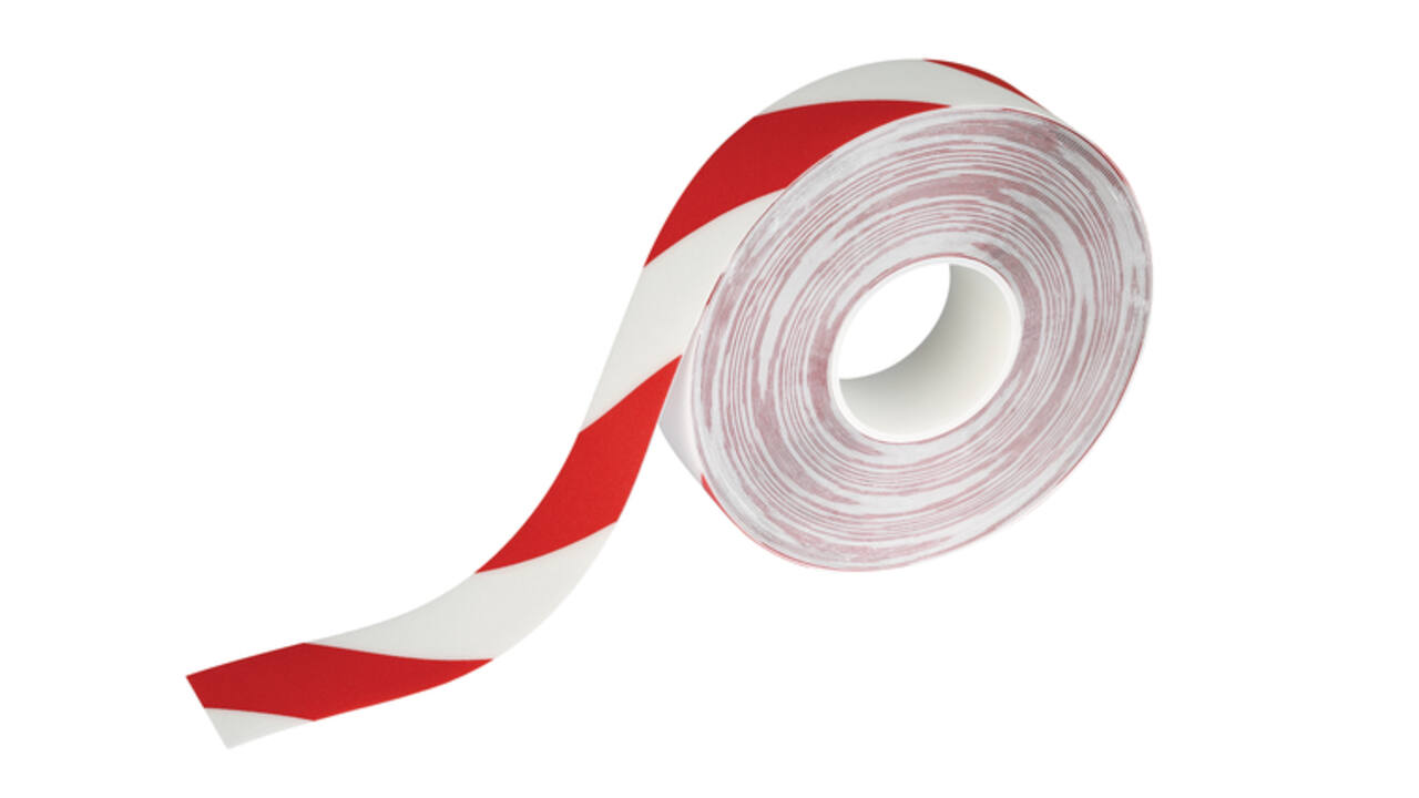 Vloermarkeringstape DURALINE 50mmx30m rood-wit