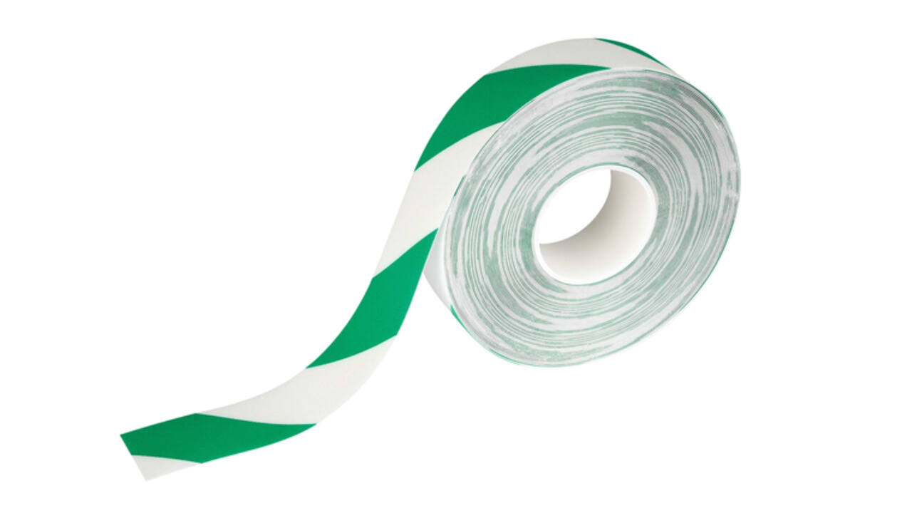Vloermarkeringstape DURALINE 50mmx30m groen-wit