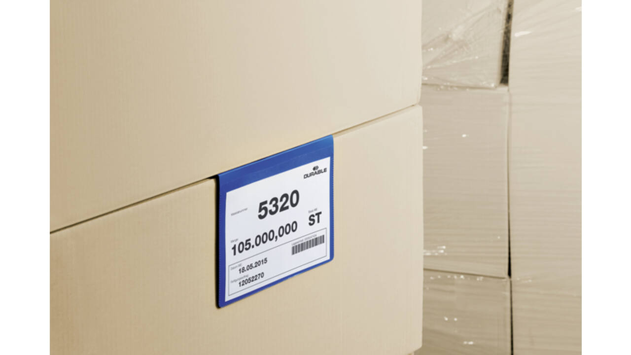 Documenthoes Durable met vouw A5 liggend blauw 50 stuks