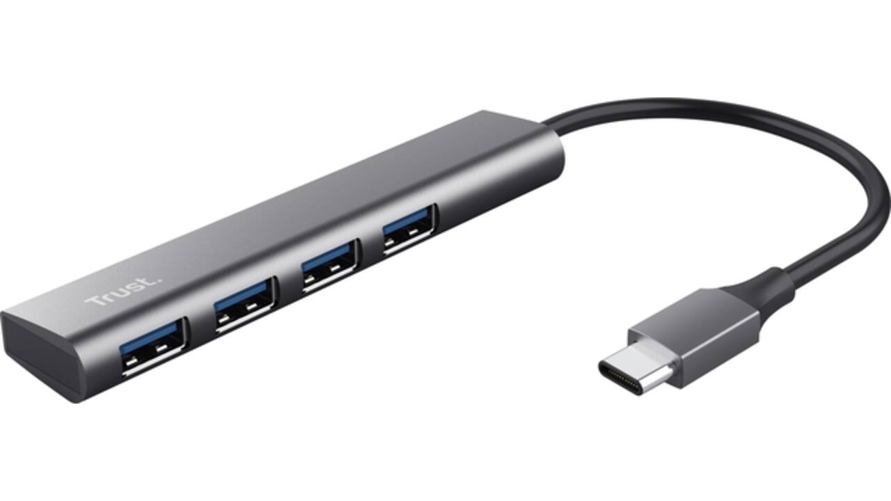 Hub Trust Halyx 4-port USB-C zilver