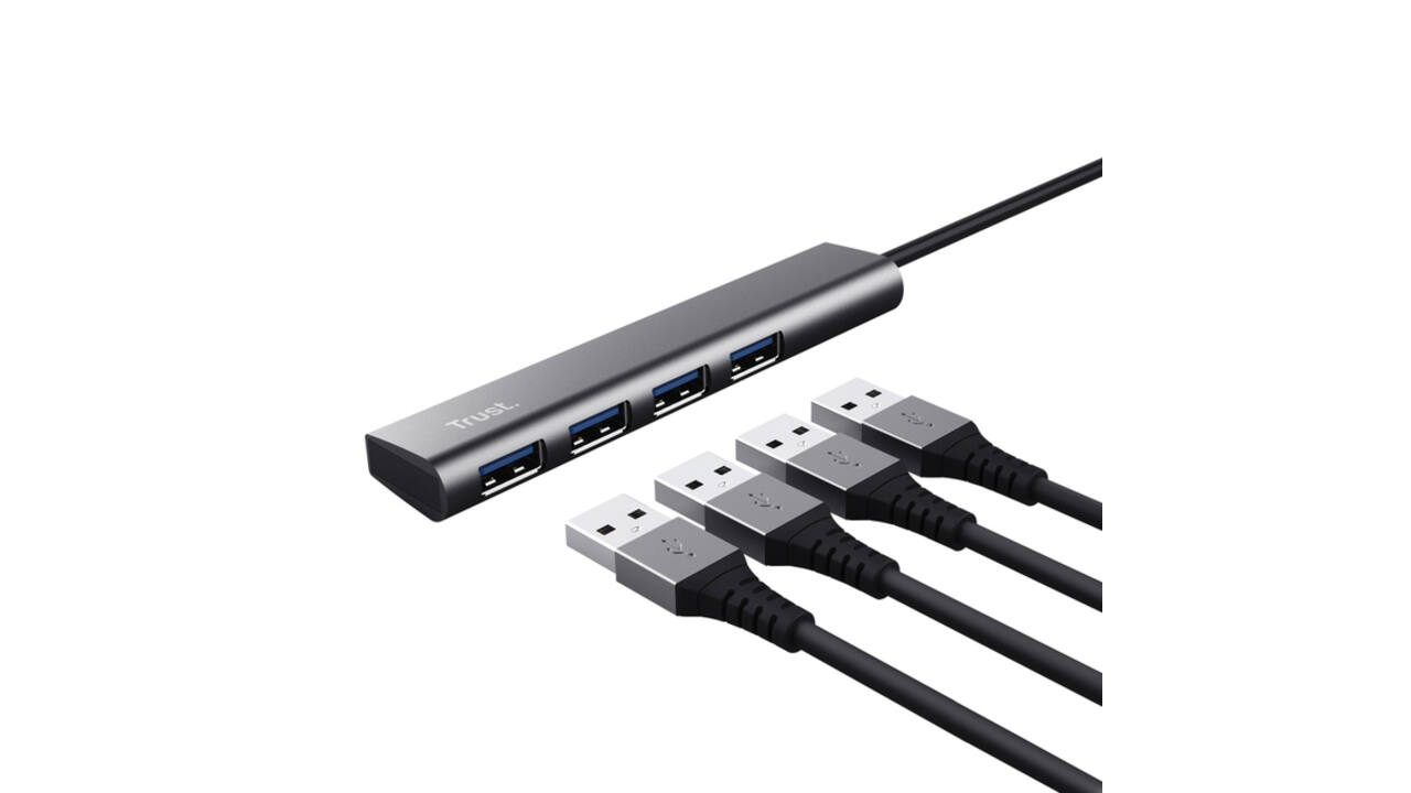 Hub Trust Halyx 4-port USB-A zilver