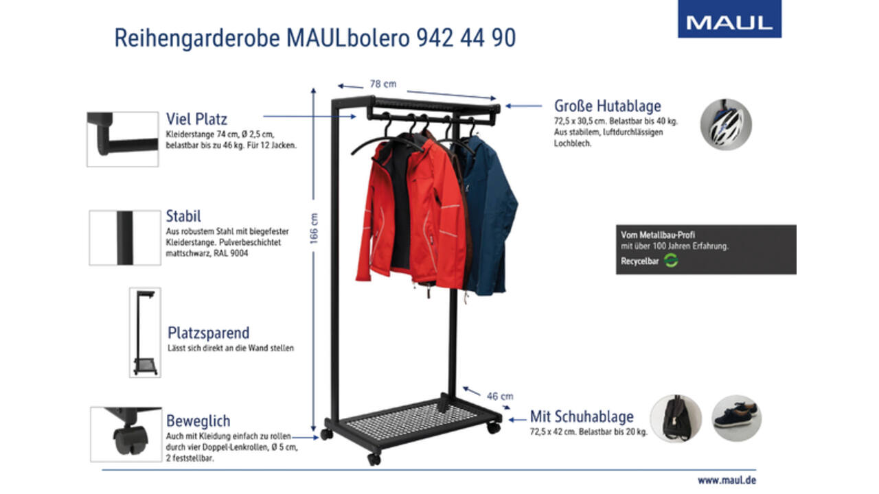 Garderoberek MAUL Bolero 166x78x46cm mobiel
