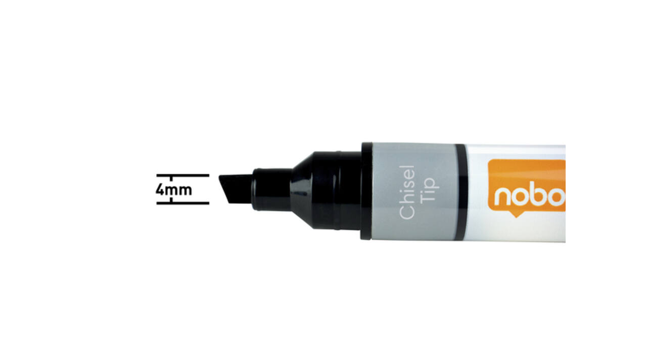 Whiteboardmarker Nobo Liquid ink schuin assorti 4mm 10stuks