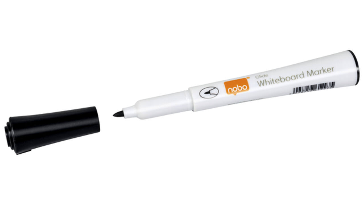 Whiteboardmarker Nobo Glide fijn zwart 1mm 4stuks