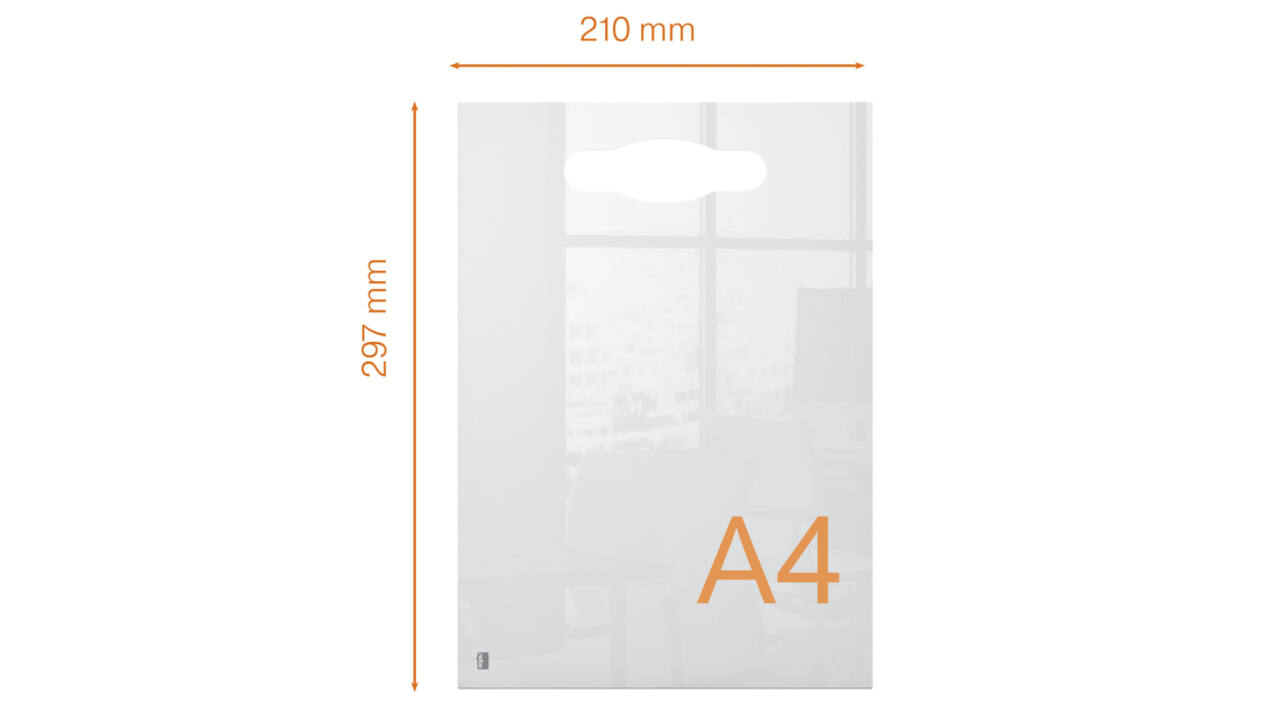 Notitiebord Nobo transparant acryl met handgreep A4