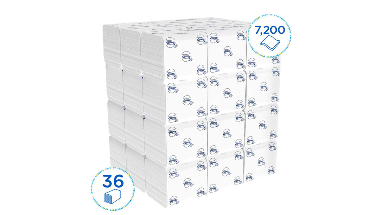 Toiletpapier Kleenex gevouwen 2-laags 110x186mm wit 8408