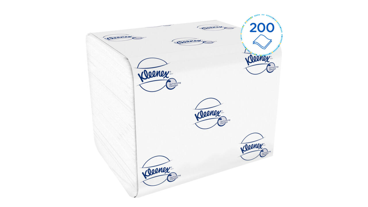Toiletpapier Kleenex gevouwen 2-laags 110x186mm wit 8408