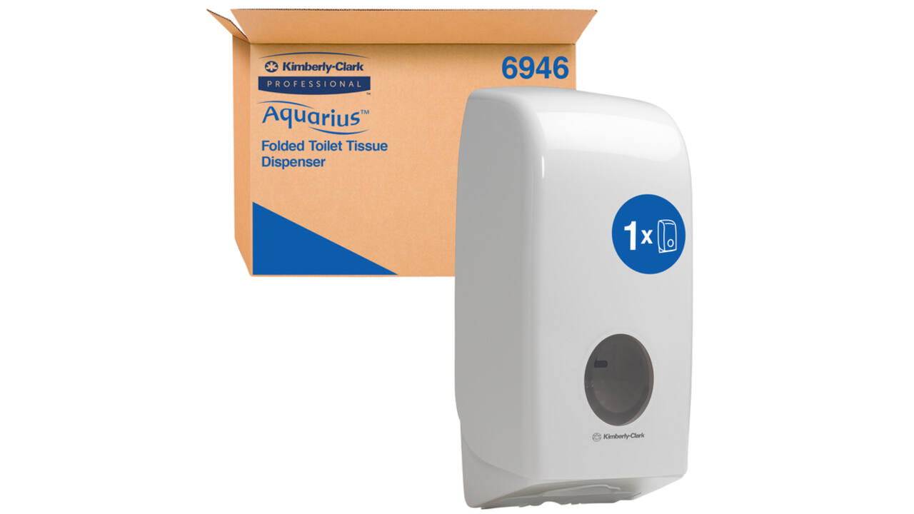 Toiletpapierdispenser Kimberly Clark Aquarius gevouwen wit 6946