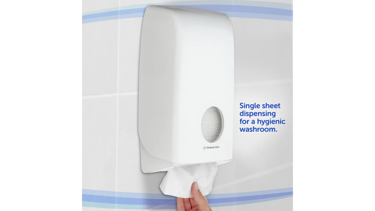 Toiletpapierdispenser Kimberly Clark Aquarius gevouwen wit 6946