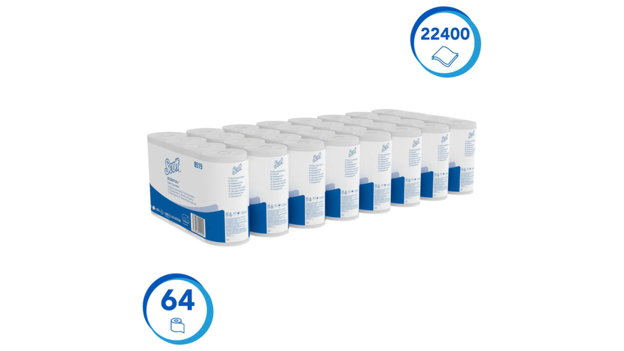 Toiletpapier Scott Essential 2-laags 350 vel wit 8519