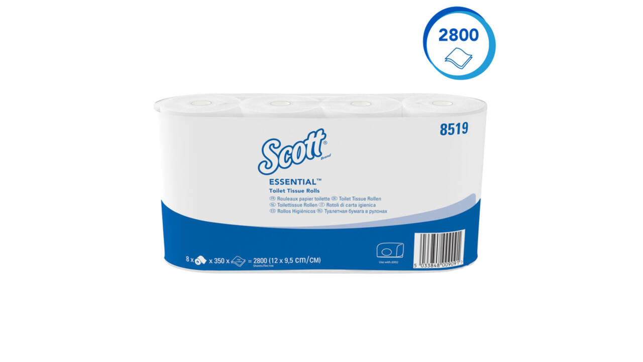 Toiletpapier Scott Essential 2-laags 350 vel wit 8519