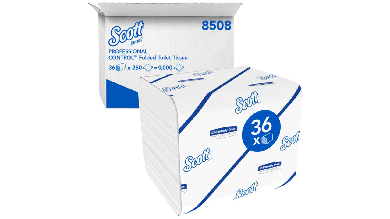 Toiletpapier Scott Control gevouwen 2-laags 110x186mm wit 8508