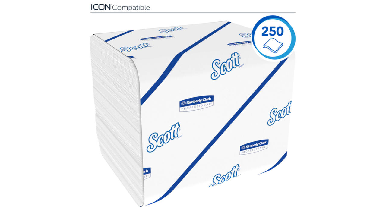 Toiletpapier Scott Control gevouwen 2-laags 110x186mm wit 8508