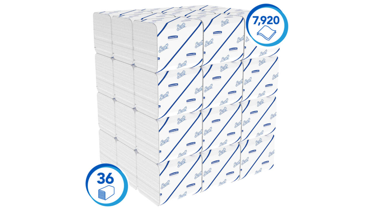 Toiletpapier Scott Control gevouwen 2-laags 110x186mm wit 8509
