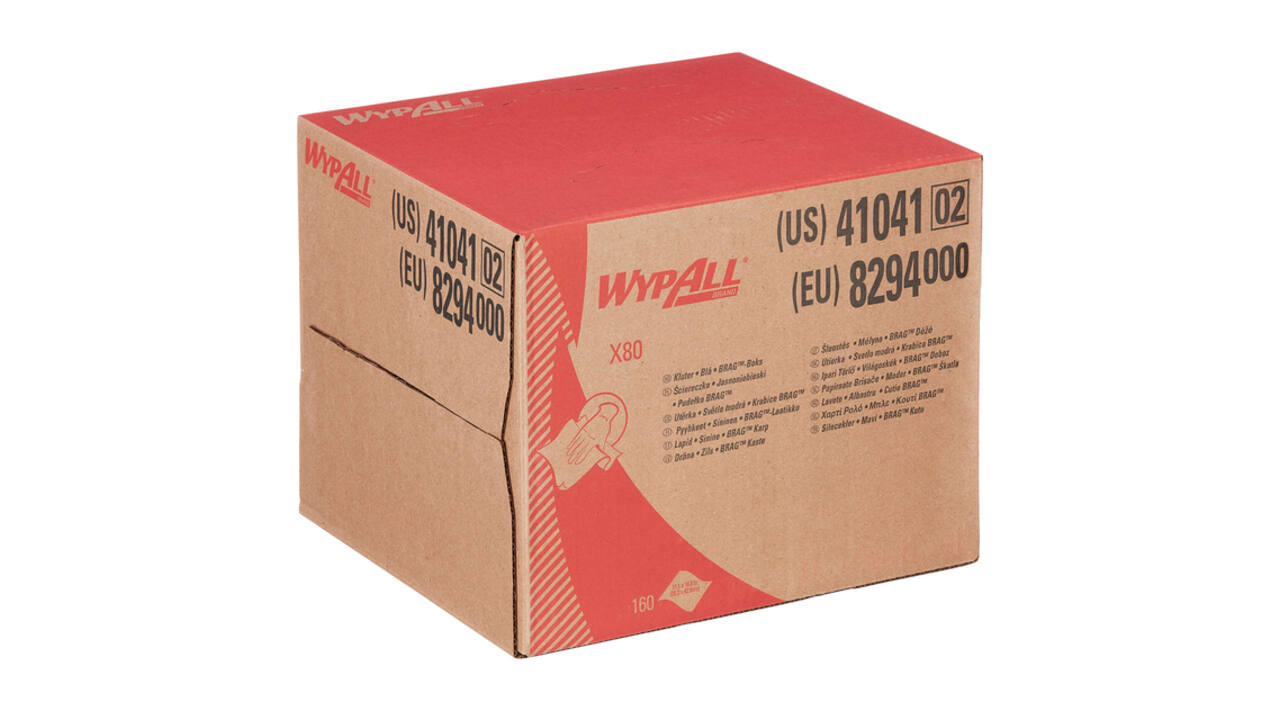 Reinigingsdoek WypAll X80 PowerClean dispenserdoos 1-laags 160 vel blauw 8294