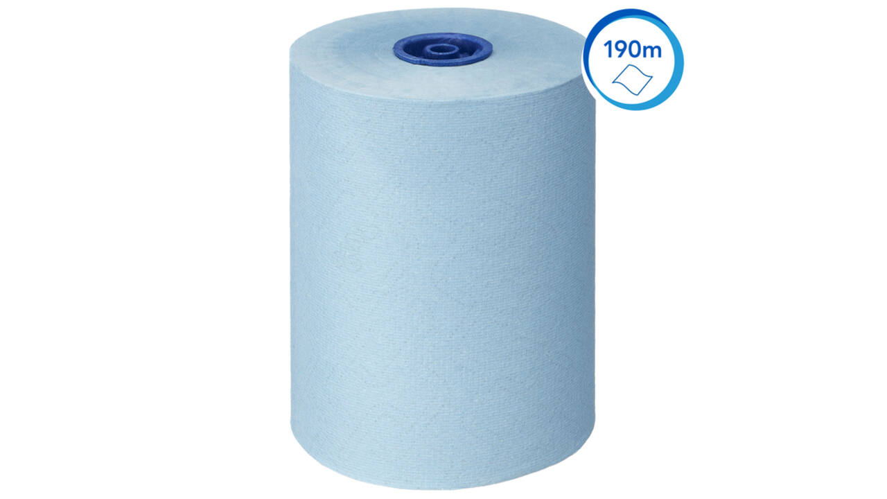 Handdoekrol Scott Essential Slimroll 1-laags 190m blauw 6696